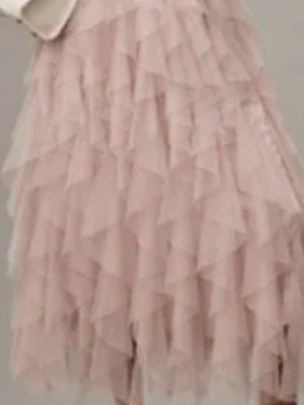 Anthropologie The Cheri Ruffle Tulle Midi Skirt in Blush Pink NWT Medium